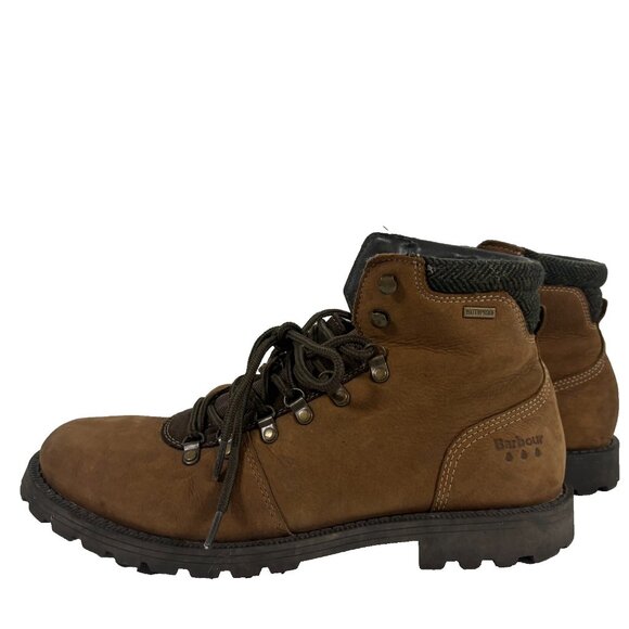 Barbour Boots Mens Size 12 Quantock Waterproof Leather Brown Hiking